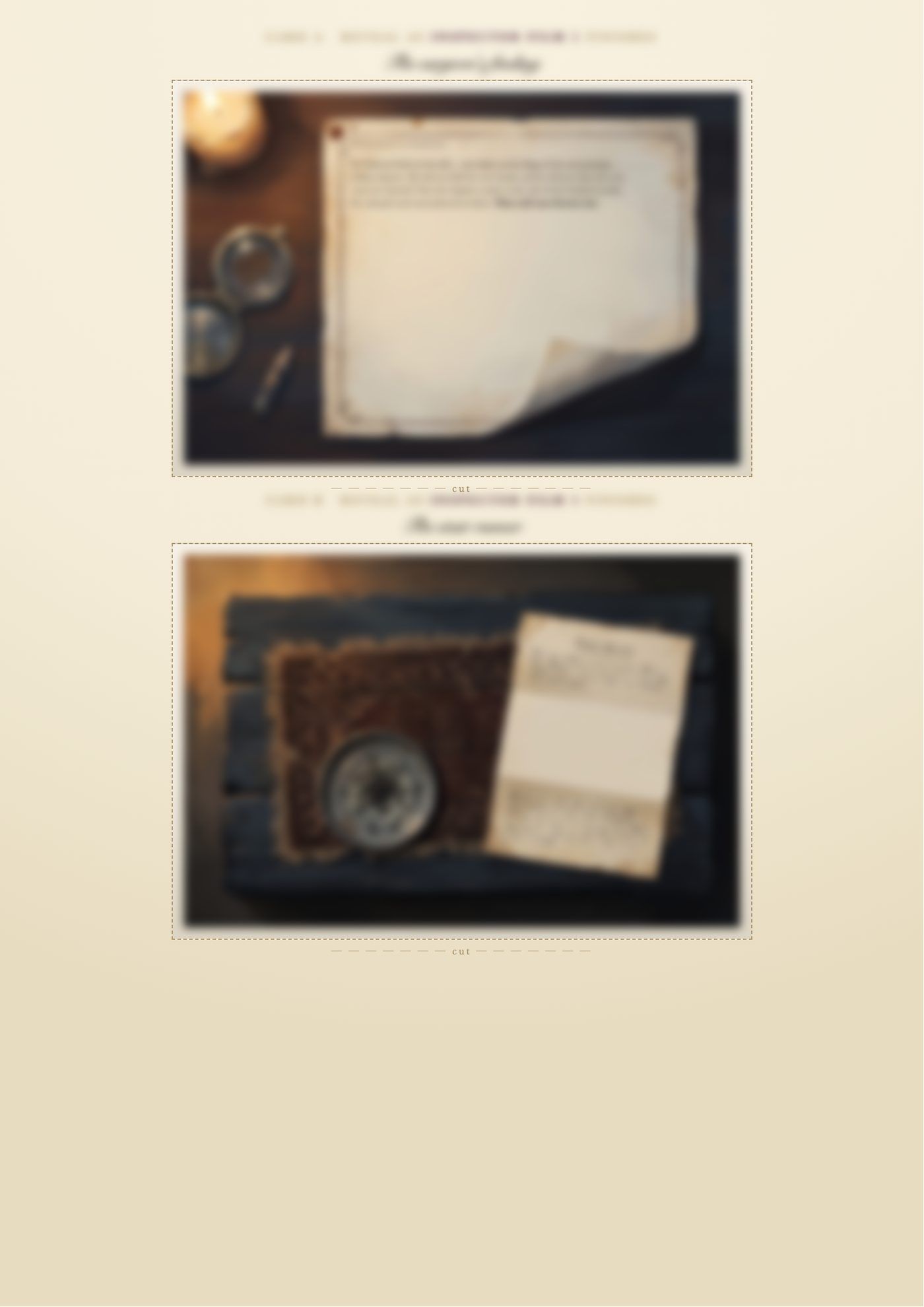 Clue cards, as in-world props