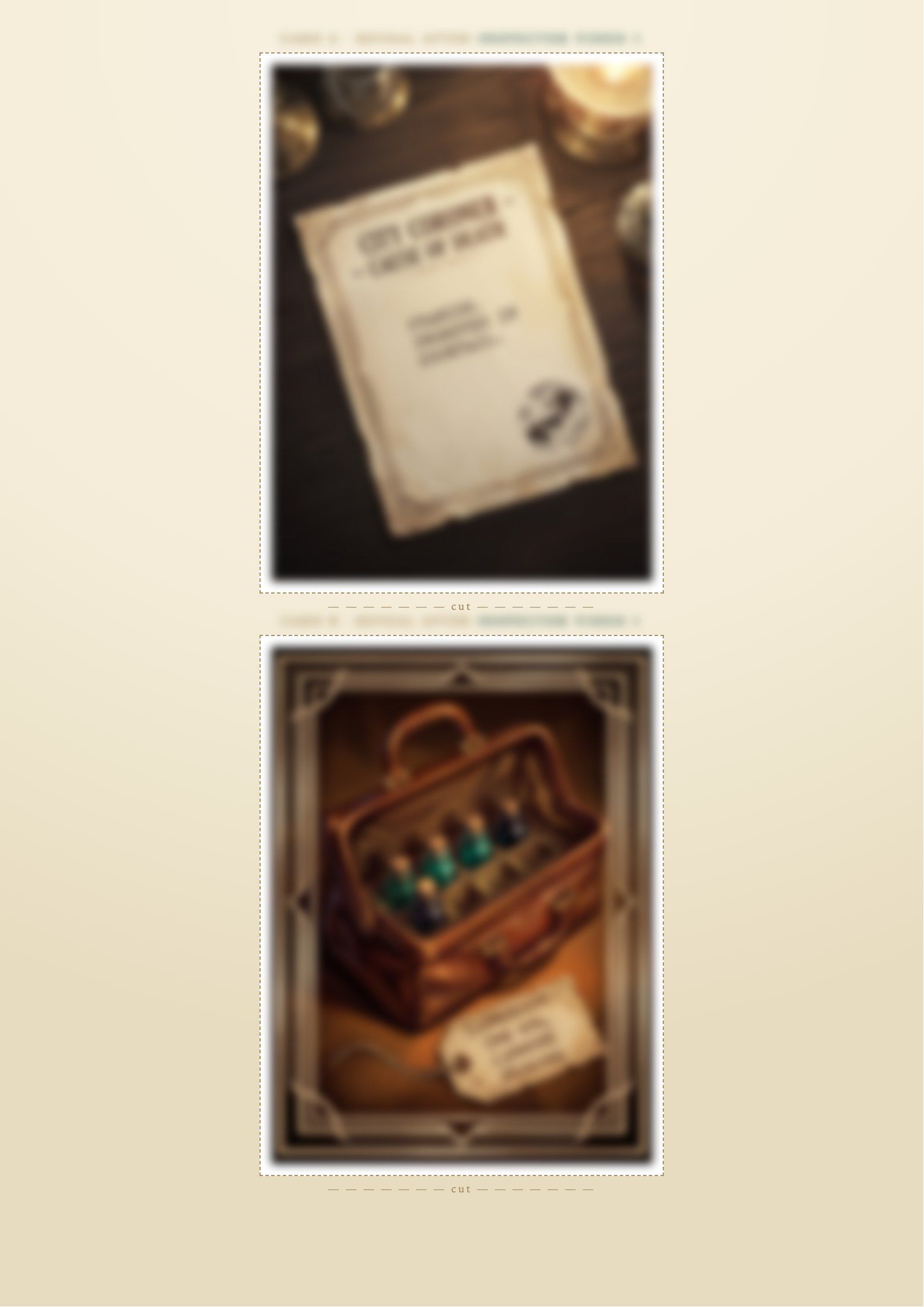 Clue cards, as in-world props
