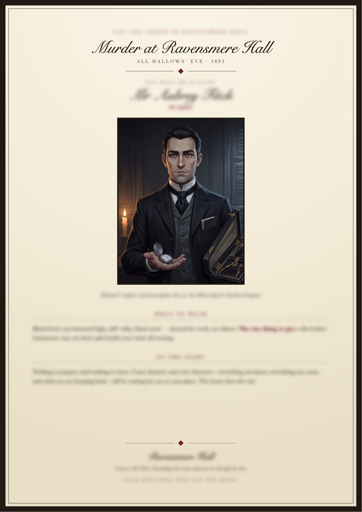 Invitations, one per character